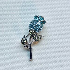 Swarovski brooch blue flower